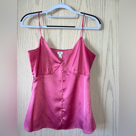 River Island Tops - Elegant Pink Satin Cami Top River Island